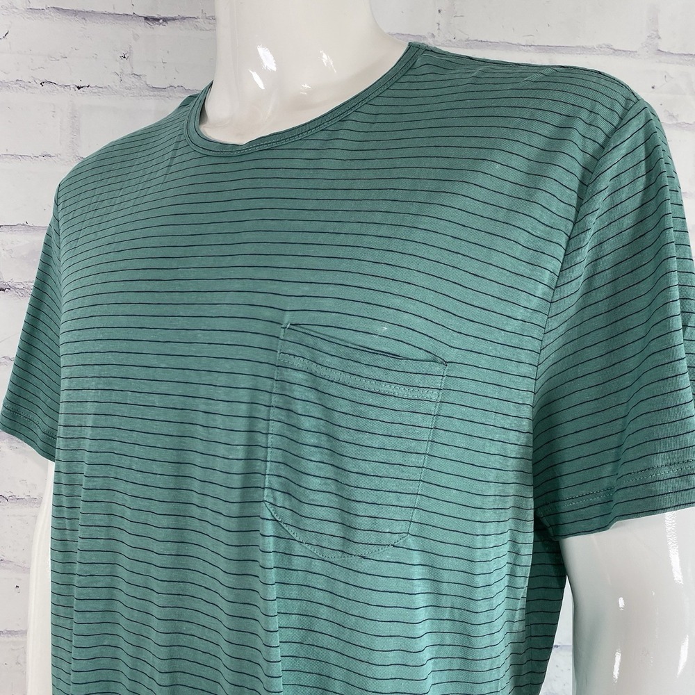 Marine Layer Shirt Men's Medium Large Short Sleeve Hemp Tee Shirt Striped NWT